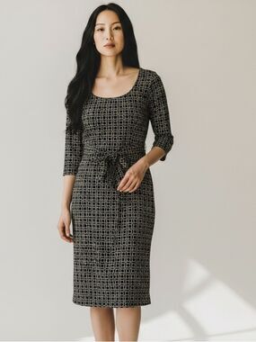 David Meister Y2K Geometric Sheath Dress Size 4